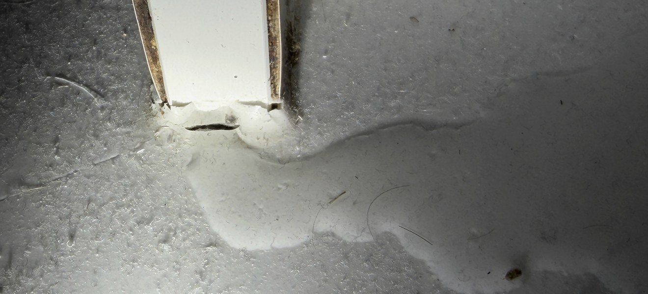 Water damage traced back to its source during a leak inspection